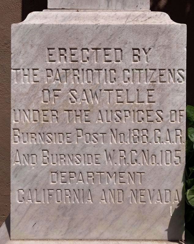 Marker on Obelisk behind flagpole. Click for full size. Marker on Obelisk behind flagpole image. Click for full size.
