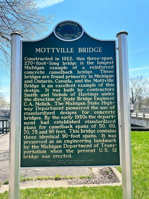 Mottville Bridge Marker image. Click for full size.