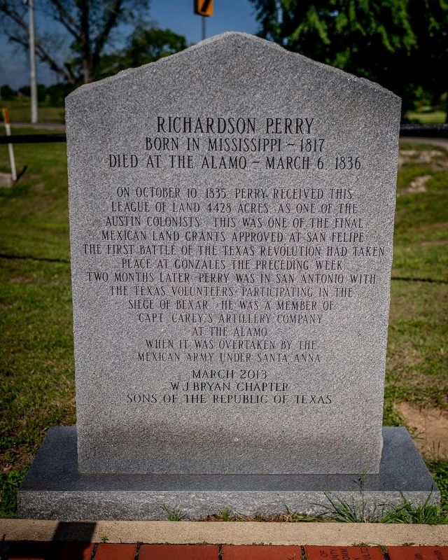 Richardson Perry Cenotaph Marker. Click for full size. Richardson Perry Cenotaph Marker image. Click for full size.