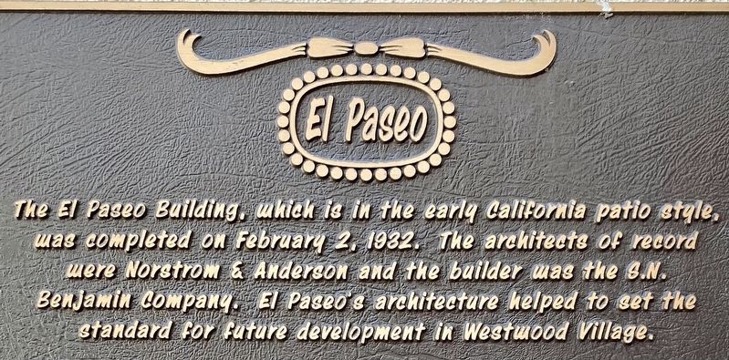 El Paseo Marker image. Click for full size.