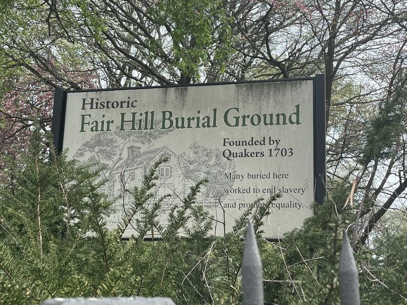 Historic Fair Hill Burial Ground Marker. Click for full size. Historic Fair Hill Burial Ground Marker image. Click for full size.
