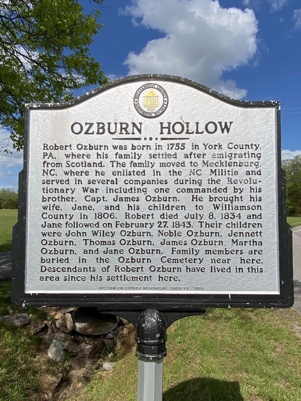 Ozburn Hollow Marker image. Click for full size.