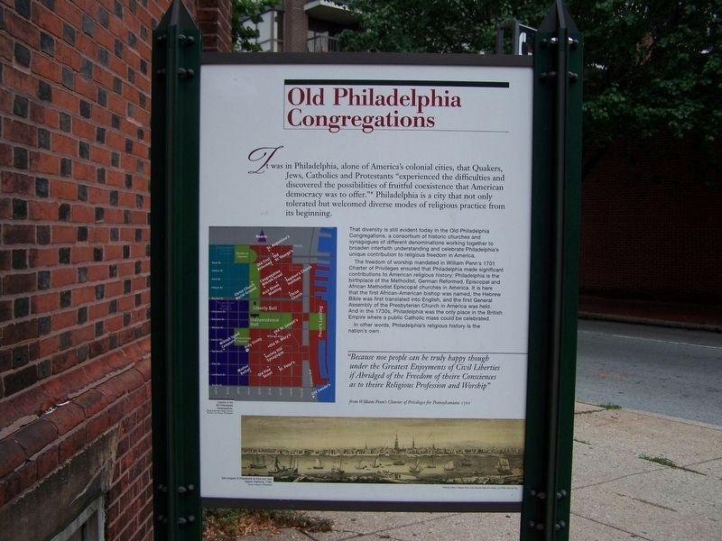 Old Philadelphia Congregations side of the marker. Click for full size. Old Philadelphia Congregations side of the marker image. Click for full size.