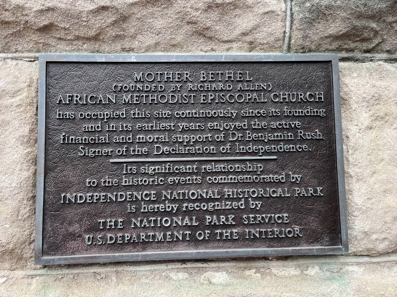 Mother Bethel African Methodist Episcopal Church Marker image. Click for full size.