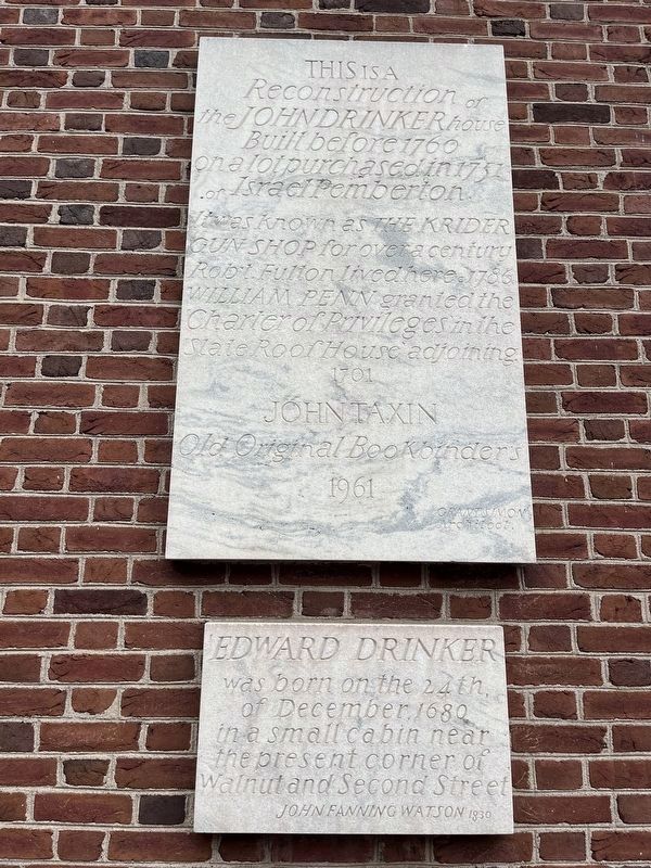 John Drinker House Marker image. Click for full size.