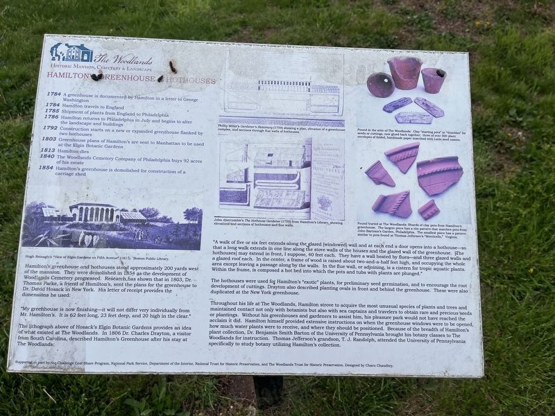 Hamilton's Greenhouses & Hothouses Marker. Click for full size. Hamilton's Greenhouses & Hothouses Marker image. Click for full size.