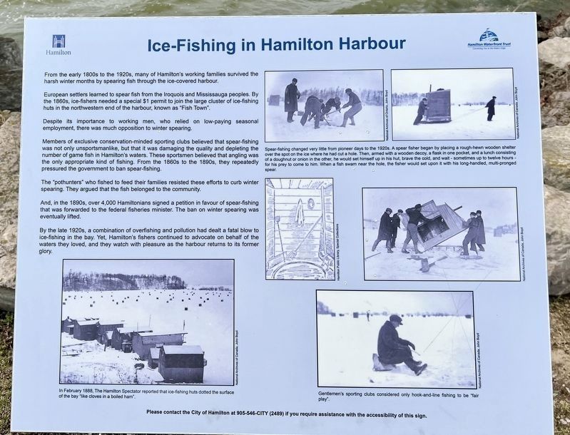 Ice-Fishing in Hamilton Harbour Marker image. Click for full size.