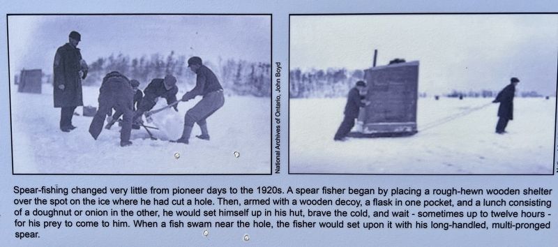 Ice-Fishing in Hamilton Harbour Marker detail. Click for full size. Ice-Fishing in Hamilton Harbour Marker detail image. Click for full size.