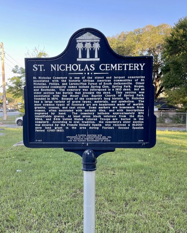 St. Nicholas Cemetery Marker image. Click for full size.