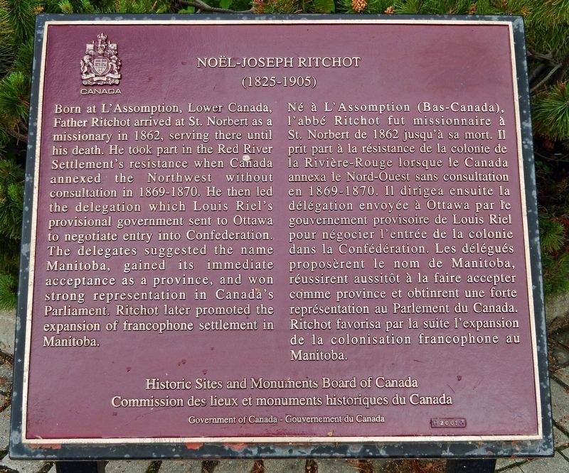 Noël-Joseph Ritchot Marker. Click for full size. Noël-Joseph Ritchot Marker image. Click for full size.