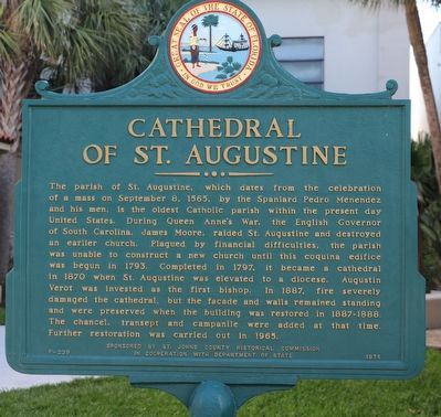 Cathedral of St. Augustine Marker. Click for full size. Cathedral of St. Augustine Marker image. Click for full size.