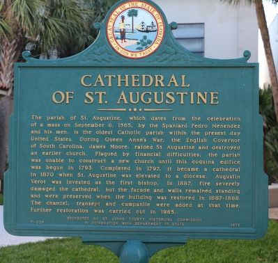 Cathedral of St. Augustine Marker image. Click for full size.