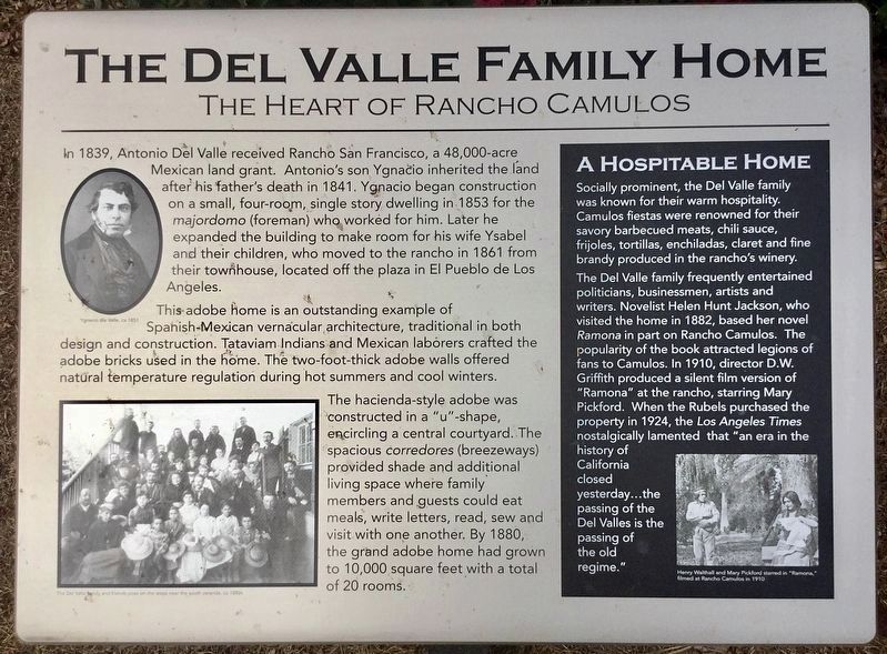 Del Valle Family Home Marker image. Click for full size.