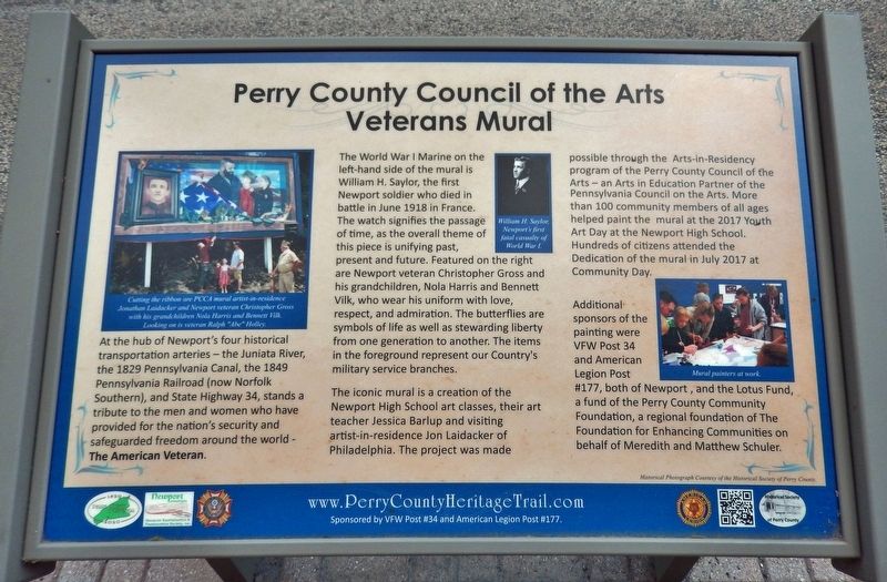 Perry County Council of the Arts Veterans Mural Marker image. Click for full size.