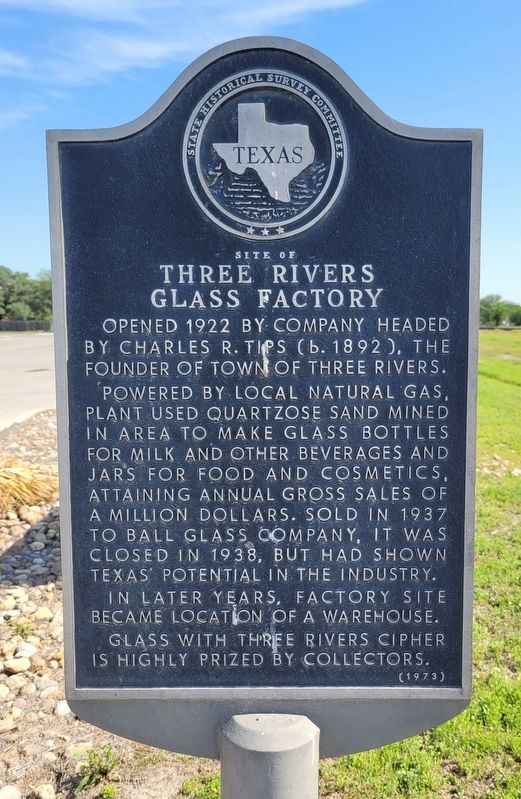 Site of Three Rivers Glass Factory Marker image. Click for full size.