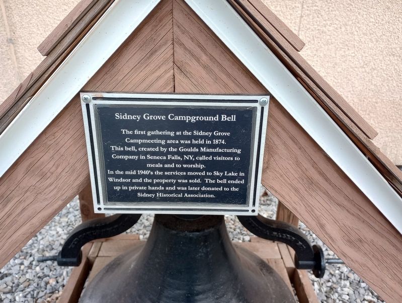 Sidney Grove Campground Bell Marker image. Click for full size.