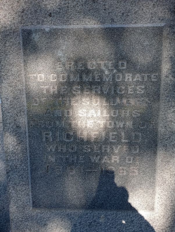 Richfield Civil War Memorial Marker, Side One image. Click for full size.