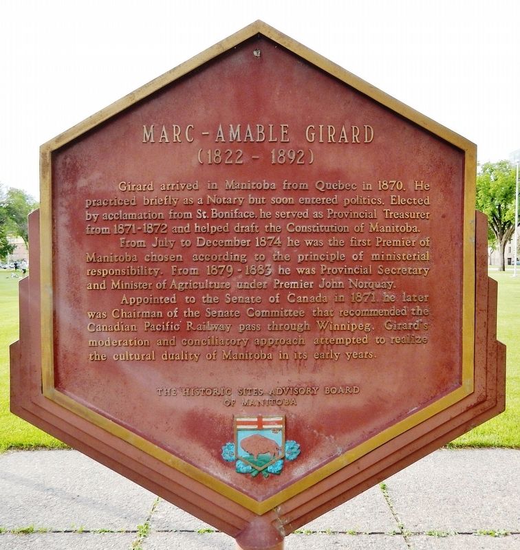 Marc-Amable Girard Marker (<i>English</i>). Click for full size. Marc-Amable Girard Marker (<i>English</i>) image. Click for full size.