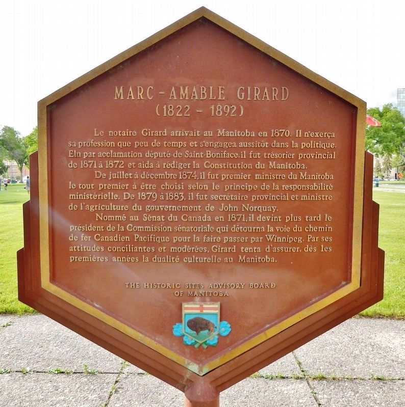 Marc-Amable Girard Marker (<i>Français</i>). Click for full size. Marc-Amable Girard Marker (<i>Français</i>) image. Click for full size.