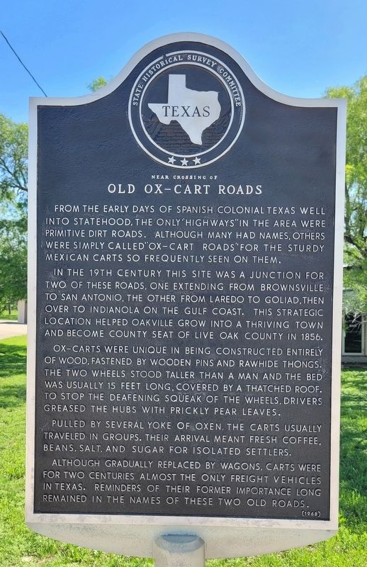 Near Crossing of Old Ox-Cart Roads Marker image. Click for full size.