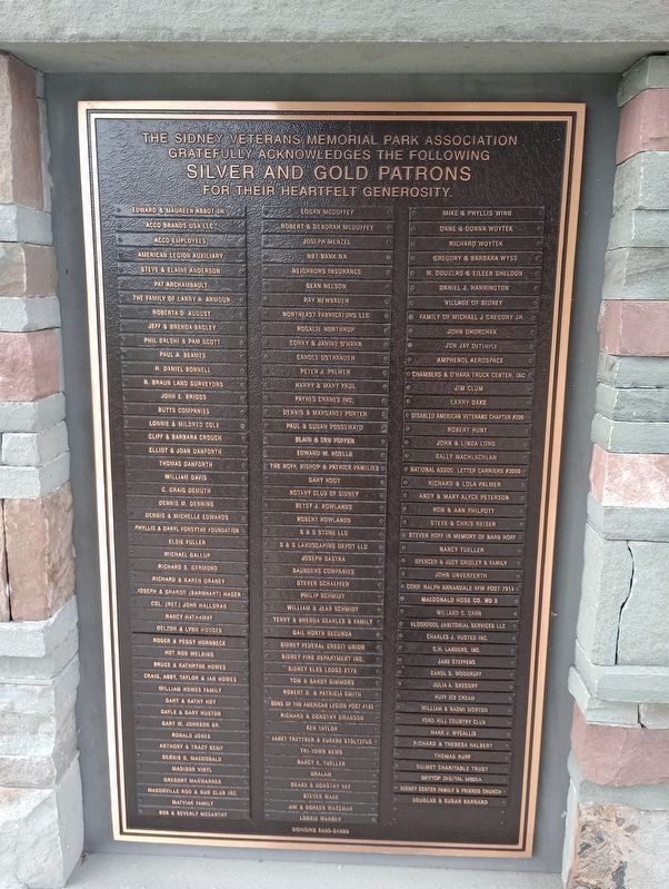 Sidney Veterans Memorial Park Marker image. Click for full size.