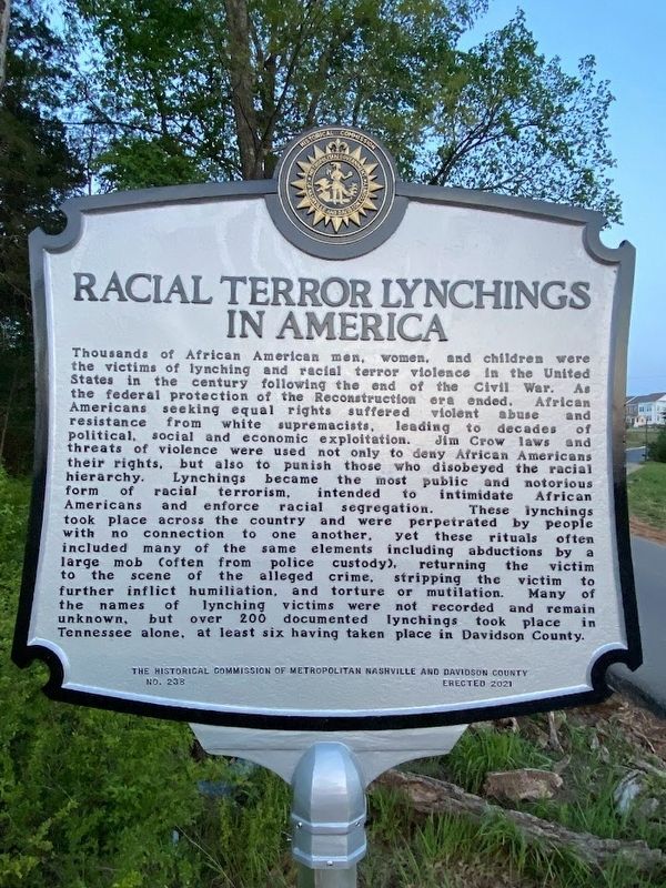 Racial Terror Lynchings in America/Lynching of Samuel Smith Marker image. Click for full size.
