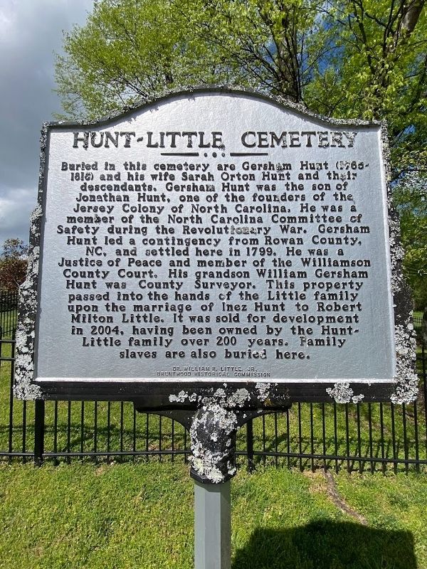 Hunt-Little Cemetery Marker image. Click for full size.