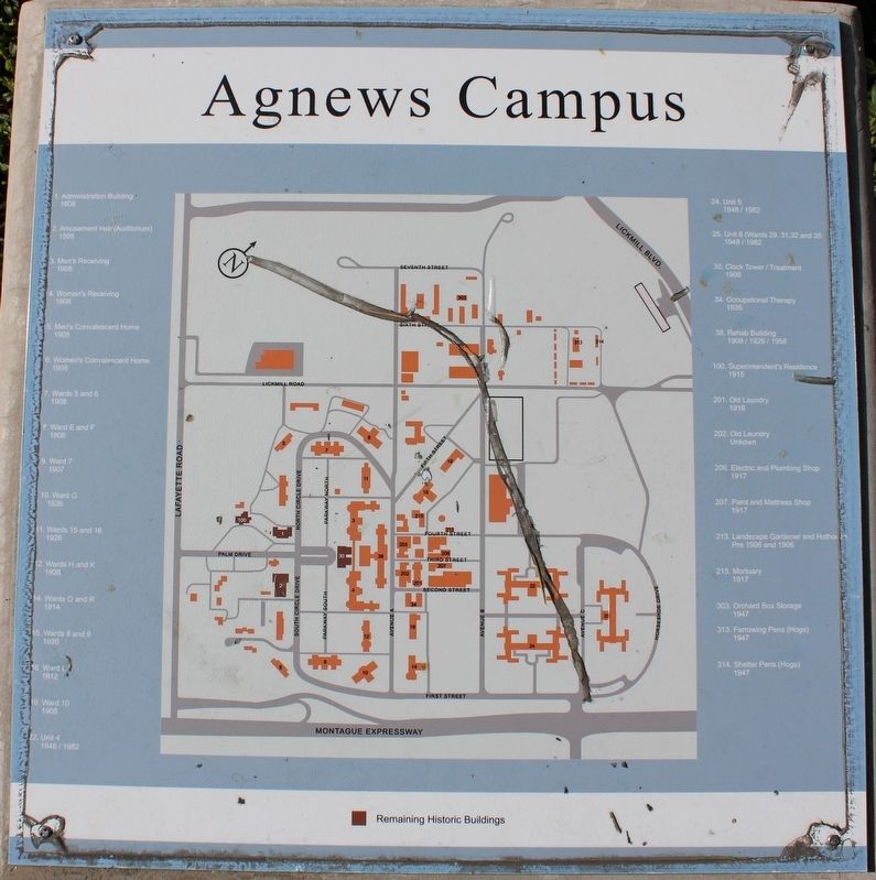 Agnews Campus Map image. Click for full size.