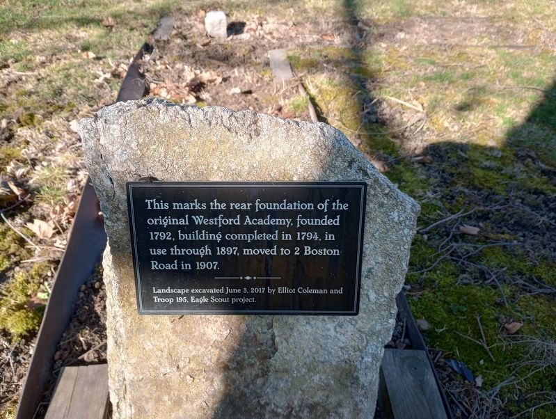 Rear Foundation of Westford Academy Marker. Click for full size. Rear Foundation of Westford Academy Marker image. Click for full size.