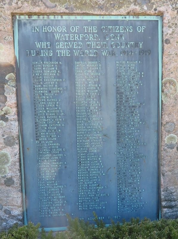 Waterford World War I Memorial image. Click for full size.
