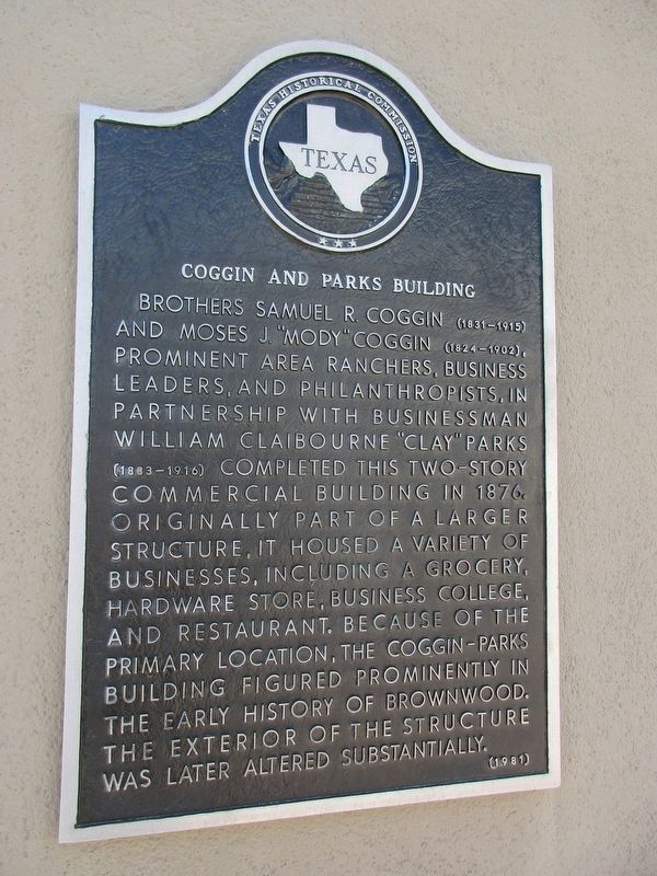 Coggin and Parks Building Marker. Click for full size. Coggin and Parks Building Marker image. Click for full size.
