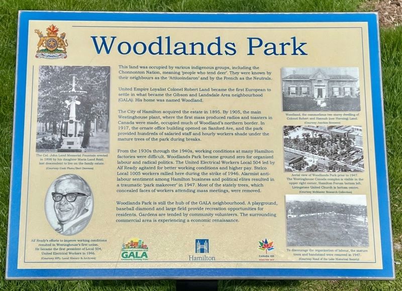 Woodlands Park Marker. Click for full size. Woodlands Park Marker image. Click for full size.