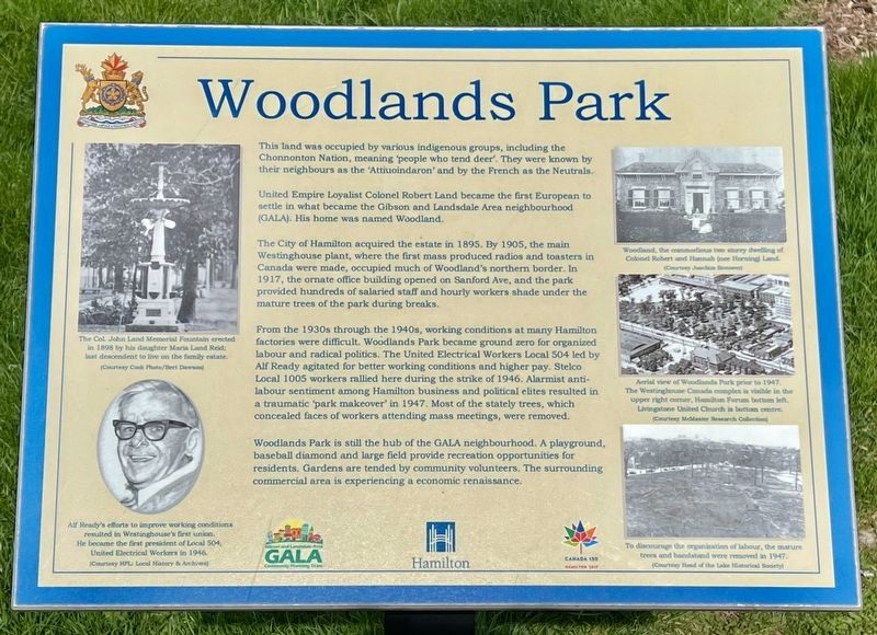 Woodlands Park Marker image. Click for full size.