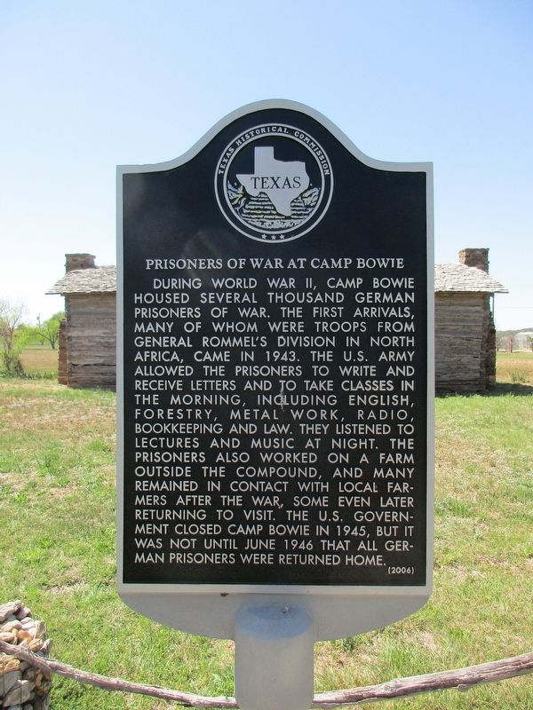 Prisoners of War at Camp Bowie Marker image. Click for full size.