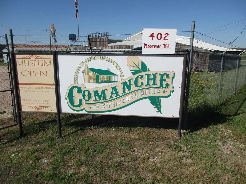 Comanche County Historical Museum sign. Click for full size. Comanche County Historical Museum sign image. Click for full size.