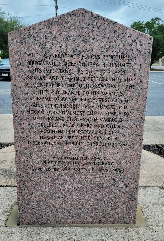 Brownsville C.S.A. Marker - Reverse Side. Click for full size. Brownsville C.S.A. Marker - Reverse Side image. Click for full size.