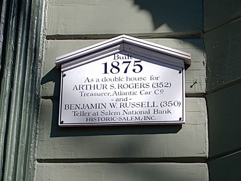 Arthur S. Rogers - Benjamin W. Russell House Marker image. Click for full size.