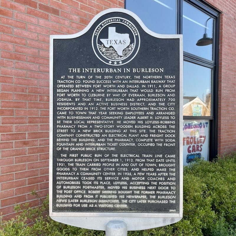 The Interurban in Burleson Texas Historical Marker image. Click for full size.