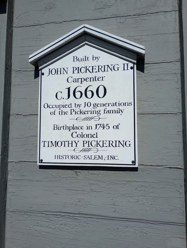 John Pickering II House Marker image. Click for full size.