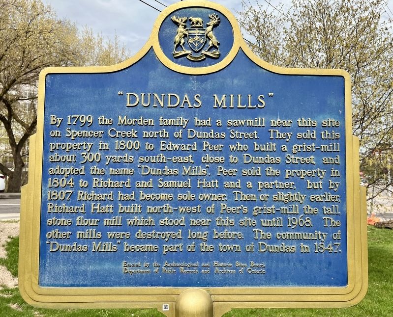 Dundas Mills Marker image. Click for full size.