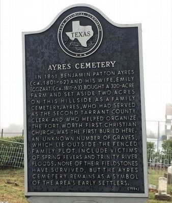 Ayres Cemetery Marker image. Click for full size.