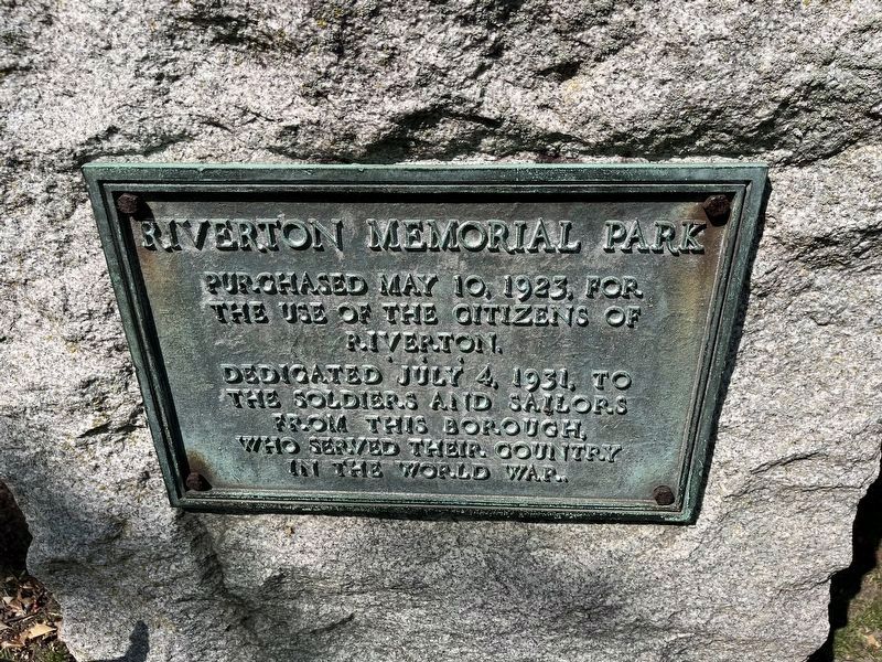 Riverton Memorial Park Marker image. Click for full size.