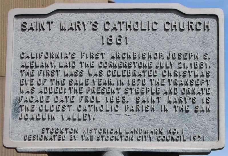 Saint Mary’s Catholic Church Marker. Click for full size. Saint Mary’s Catholic Church Marker image. Click for full size.