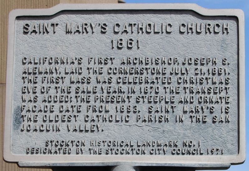 Saint Marys Catholic Church Marker image. Click for full size.