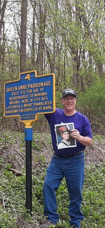 Historian Scott J. Payne with photo of Mohawk Indian Joseph Brant (Thayendanegea). Click for full size. Historian Scott J. Payne with photo of Mohawk Indian Joseph Brant (Thayendanegea) image. Click for full size.