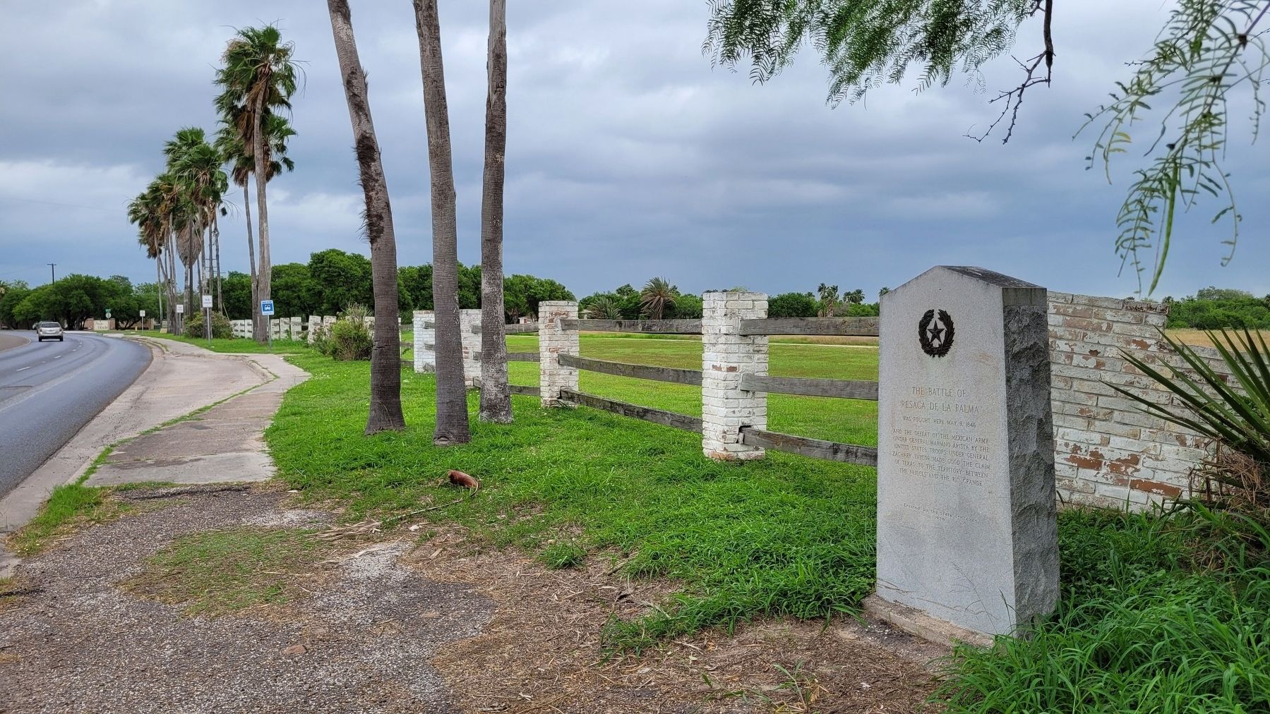 The view of the Battle of Resaca de la Palma Marker along the highway image. Click for full size.