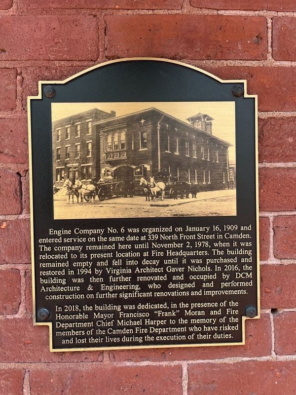 Engine Company No. 6 Marker. Click for full size. Engine Company No. 6 Marker image. Click for full size.