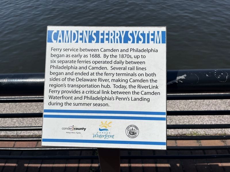 Camden's Ferry System Marker image. Click for full size.