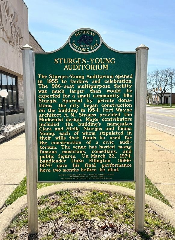Sturges-Young Auditorium Marker image. Click for full size.