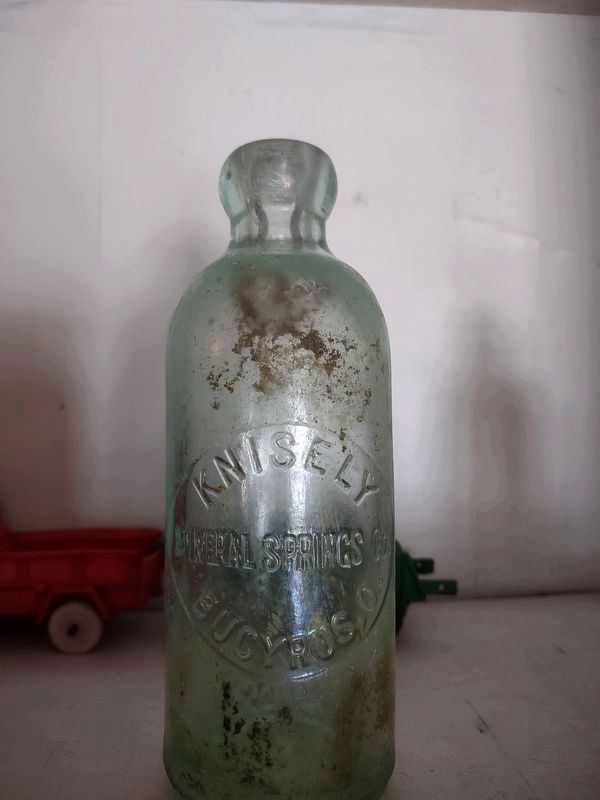 Knisley Mineral Springs Bottle from the 1880s. Click for full size. Knisley Mineral Springs Bottle from the 1880s image. Click for full size.